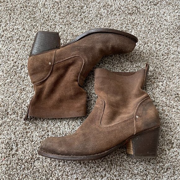 rag and bone | Brown Mercer Suede Slouch Ankle Boots - Size EU 37.5 - Picture 11 of 16